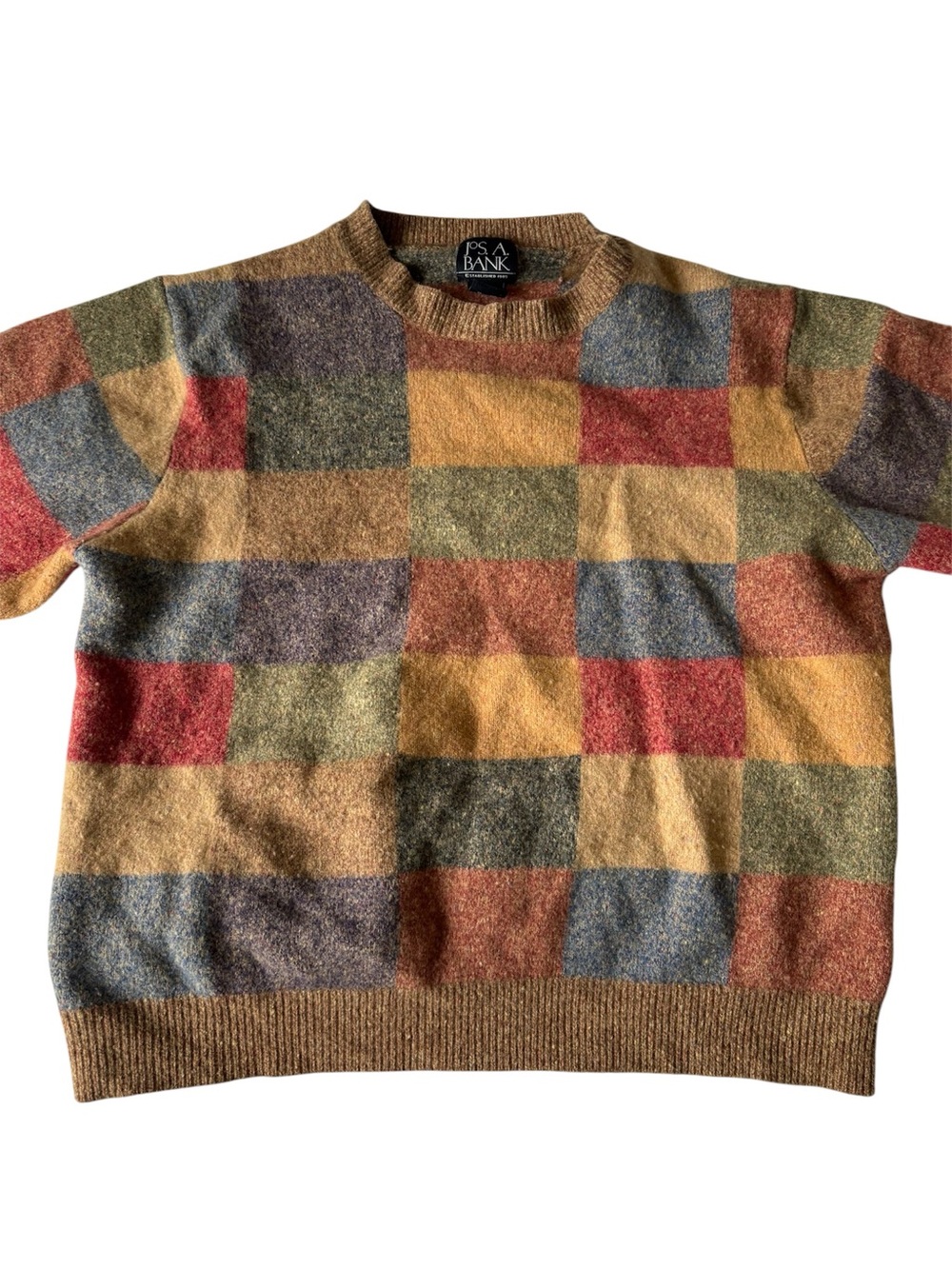 Vintage JOS. A. Bank patchwork sweater 🤎🍂
